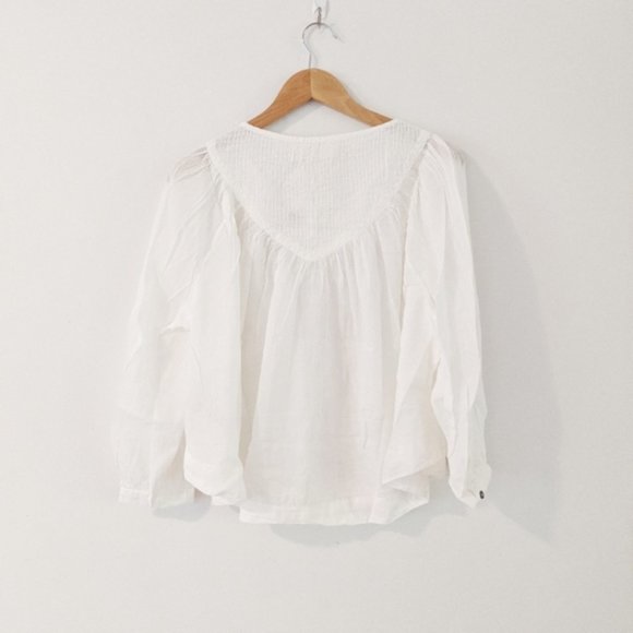 Free People White Buttondown Blouse Top - Picture 9 of 9